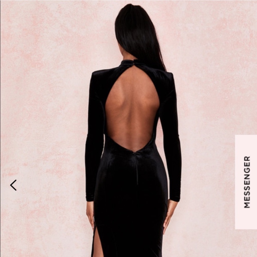 House Of CB GABRIELLA BLACK VELVET DRESS